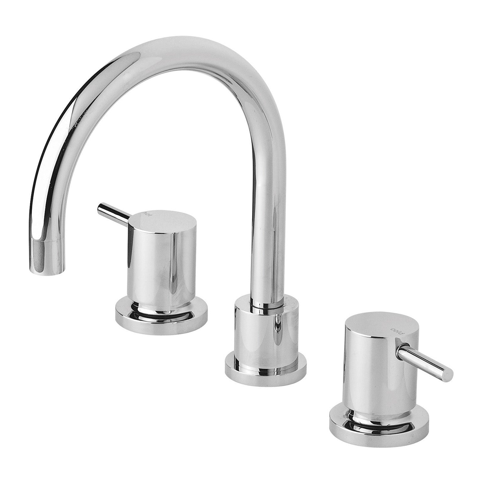 Phoenix Vivid Pin Lever Basin Set Swivel Gooseneck Outlet, Chrome