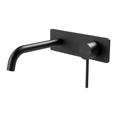 Phoenix Vivid Slimline SwitchMix Wall Basin / Bath Mixer Set 180mm Fit-Off Kit, Matte Black