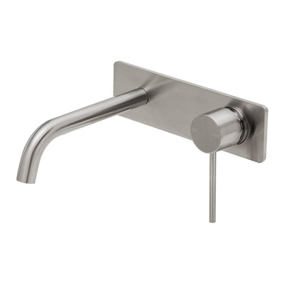 Phoenix Vivid Slimline SwitchMix Wall Basin / Bath Mixer Set 180mm Fit-Off Kit, Brushed Nickel