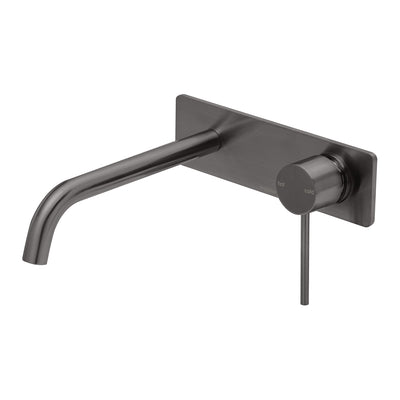 Phoenix Vivid Slimline SwitchMix Wall Basin / Bath Mixer Set 230mm Fit-Off Kit, Brushed Carbon