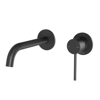 Phoenix Vivid Slimline SwitchMix Wall Basin/Bath Mixer Set 60mm Backplates Fit-Off Kit, Matte Black