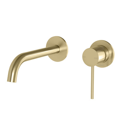 Phoenix Vivid Slimline SwitchMix Wall Basin/Bath Mixer Set 60mm Backplates Fit-Off Kit, Brushed Gold