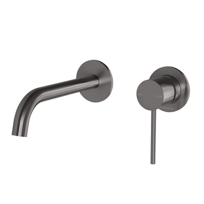 Phoenix Vivid Slimline SwitchMix Wall Basin/Bath Mixer Set 60mm Backplates Fit-Off Kit, Brushed Carbon