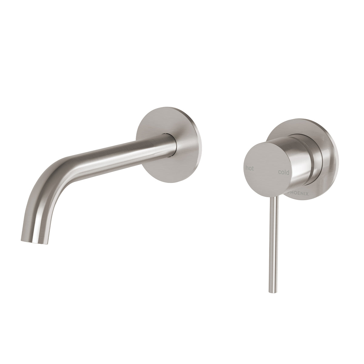 Phoenix Vivid Slimline SwitchMix Wall Basin/Bath Mixer Set 60mm Backplates, Brushed Nickel