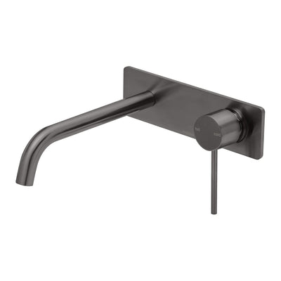 Phoenix Vivid Slimline SwitchMix Wall Basin / Bath Mixer Set 230mm (Complete Kit) - Lead Free, Brushed Carbon