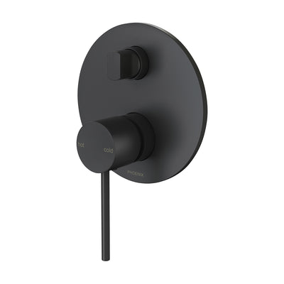 Phoenix Vivid Slimline SwitchMix Shower / Bath Diverter Mixer Fit-Off Kit, Matte Black