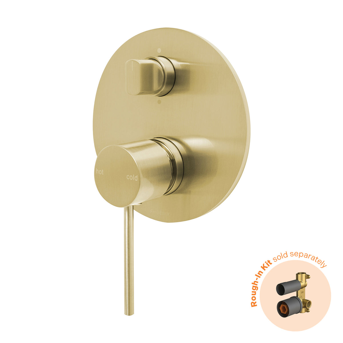 Phoenix Vivid Slimline SwitchMix Shower / Bath Diverter Mixer (Fit-Off Kit Only) - Lead Free, Brushed Gold