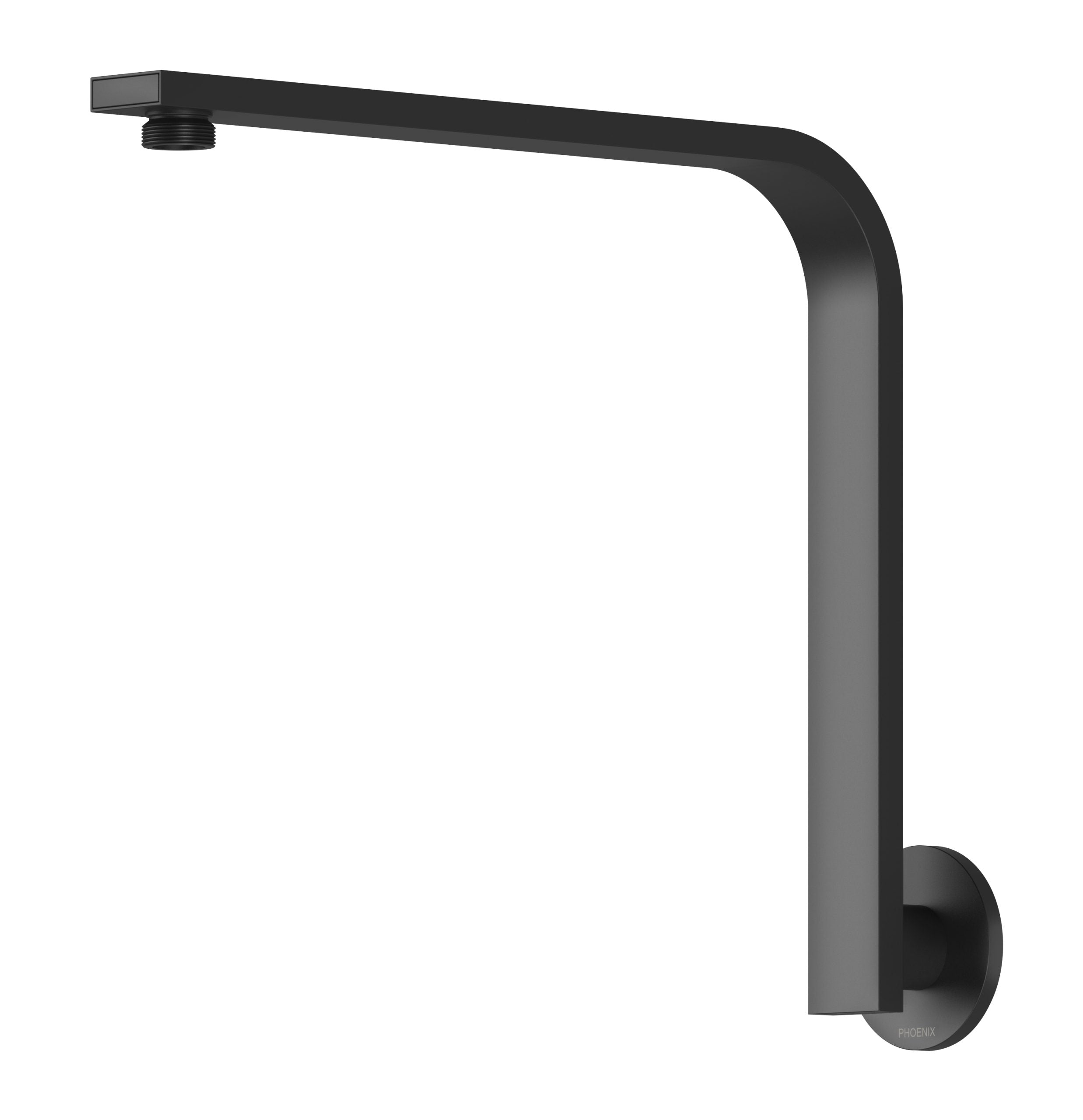 Phoenix Vivid Slimline High-Rise Shower Arm Round Plate, Matte Black