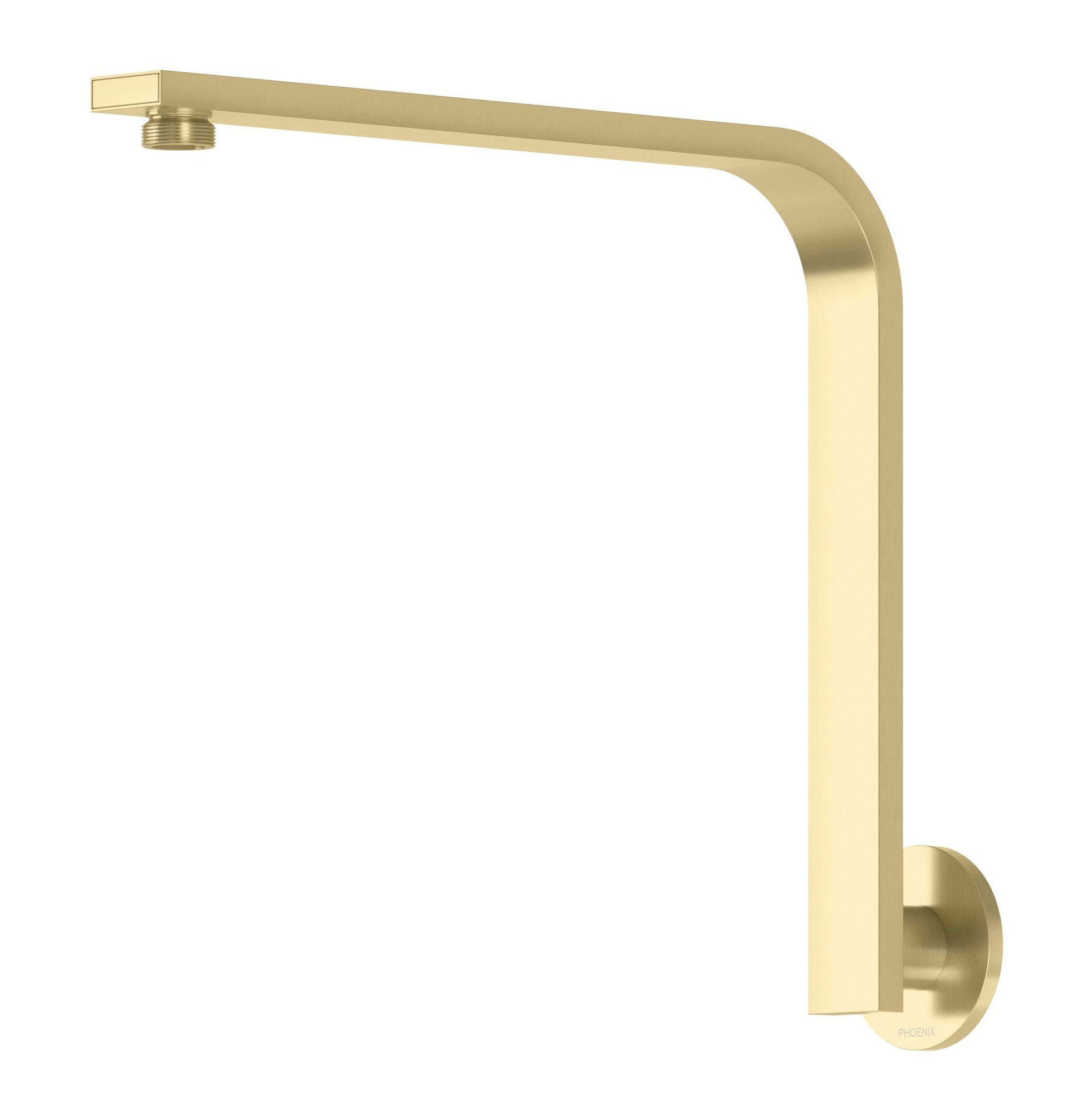 Phoenix Vivid Slimline High-Rise Shower Arm Round Plate, Brushed Gold