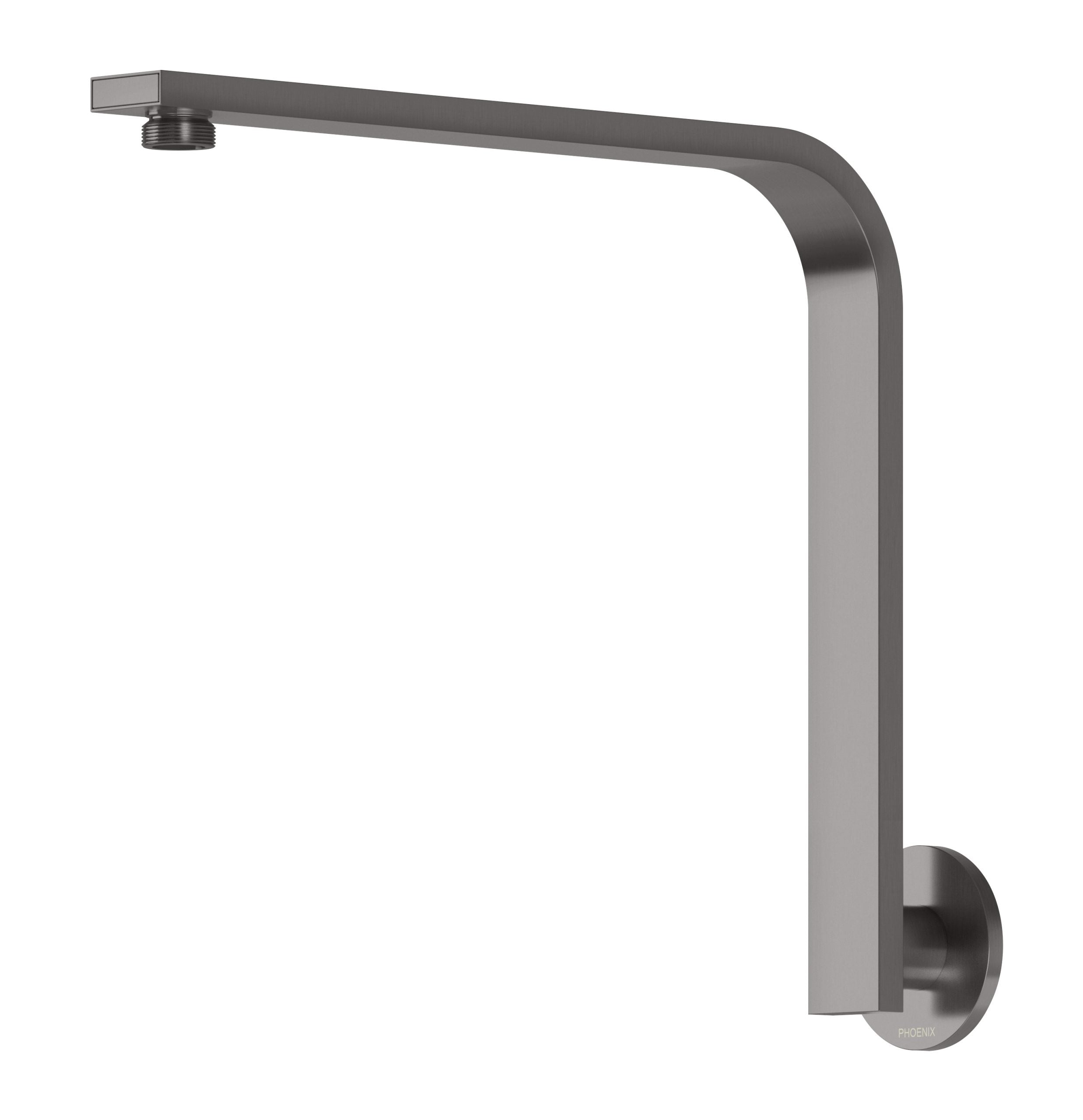 Phoenix Vivid Slimline High-Rise Shower Arm Round Plate, Brushed Carbon