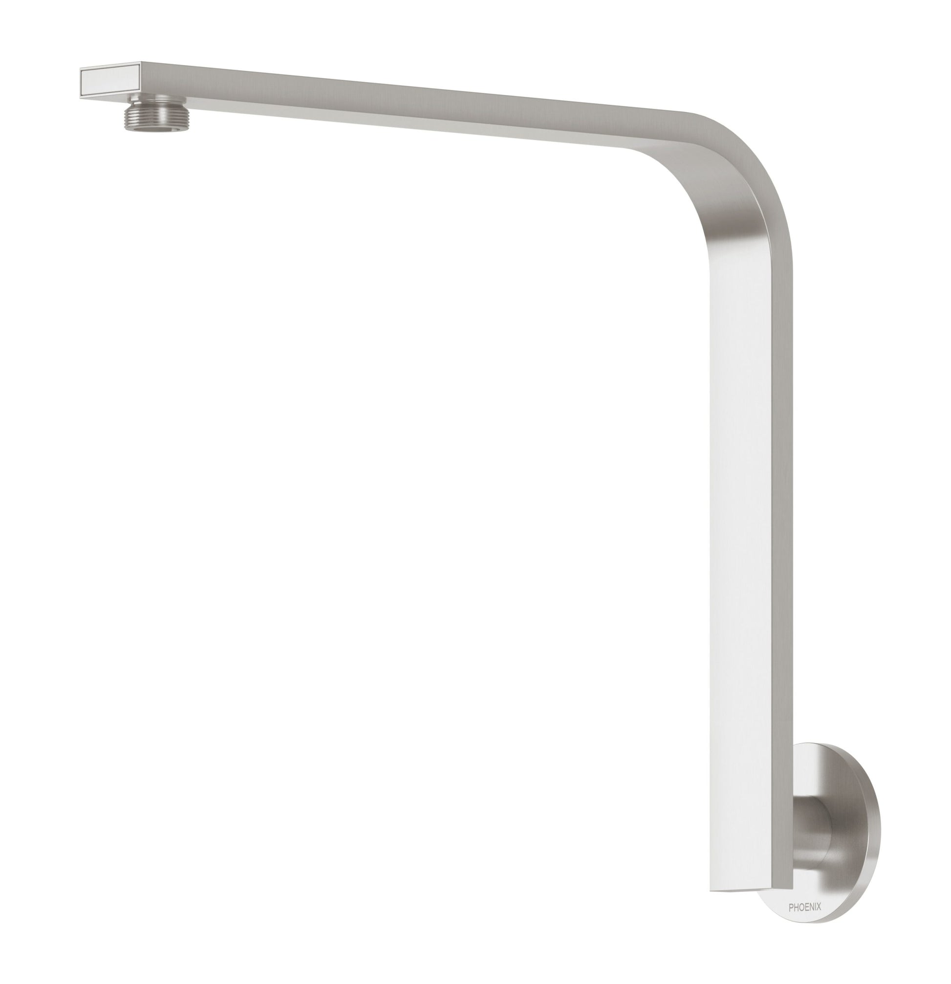 Phoenix Vivid Slimline High-Rise Shower Arm Round Plate, Brushed Nickel