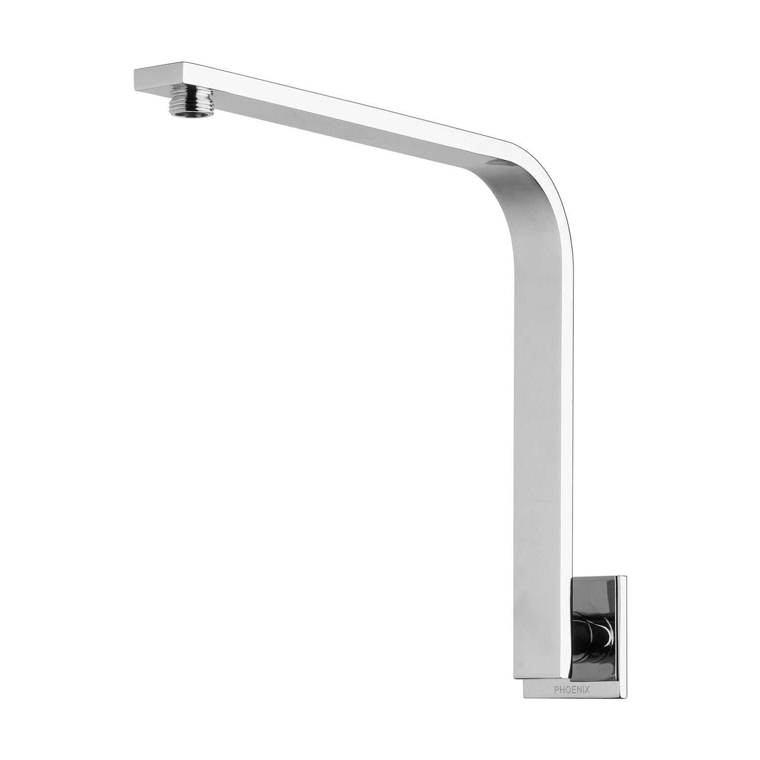 Phoenix Vivid Slimline High-Rise Shower Arm Square Plate, Chrome