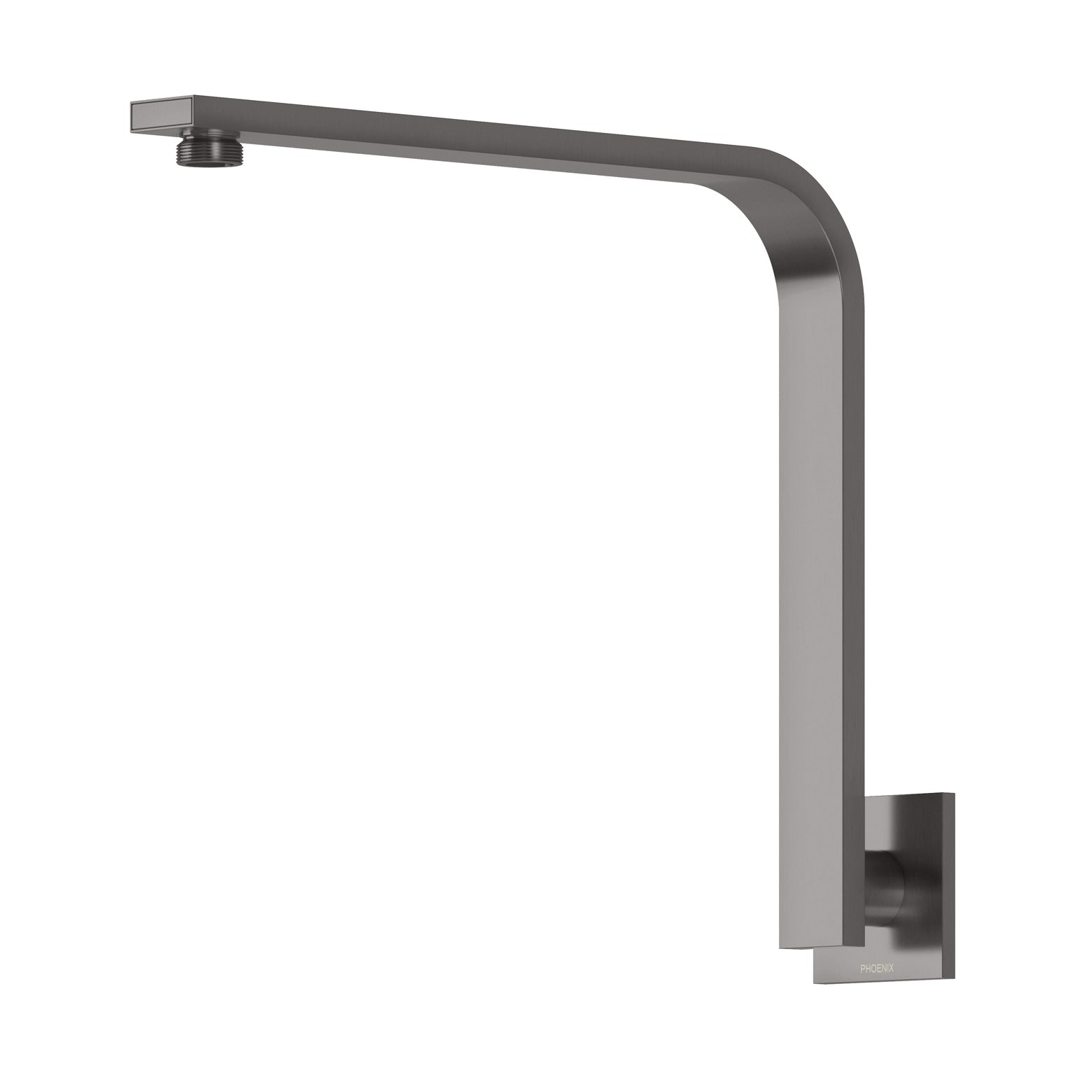 Phoenix Vivid Slimline High-Rise Shower Arm Square Plate, Brushed Carbon