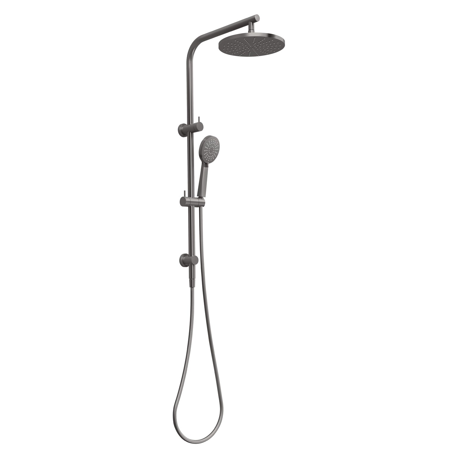 Phoenix Vivid Slimline Twin Shower, Brushed Carbon