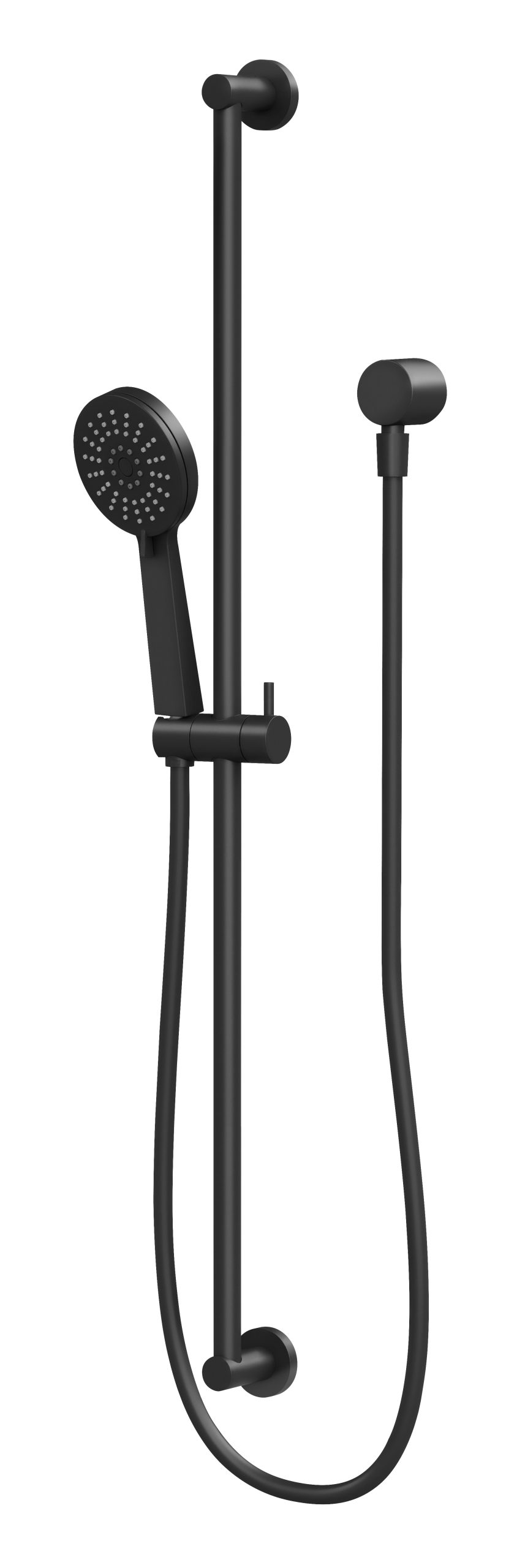 Phoenix Vivid Slimline Extended Rail Shower, Matte Black