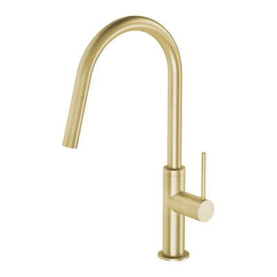 Phoenix Vivid Slimline Pull Out Sink Mixer 200mm - Lead Free, Brushed Gold