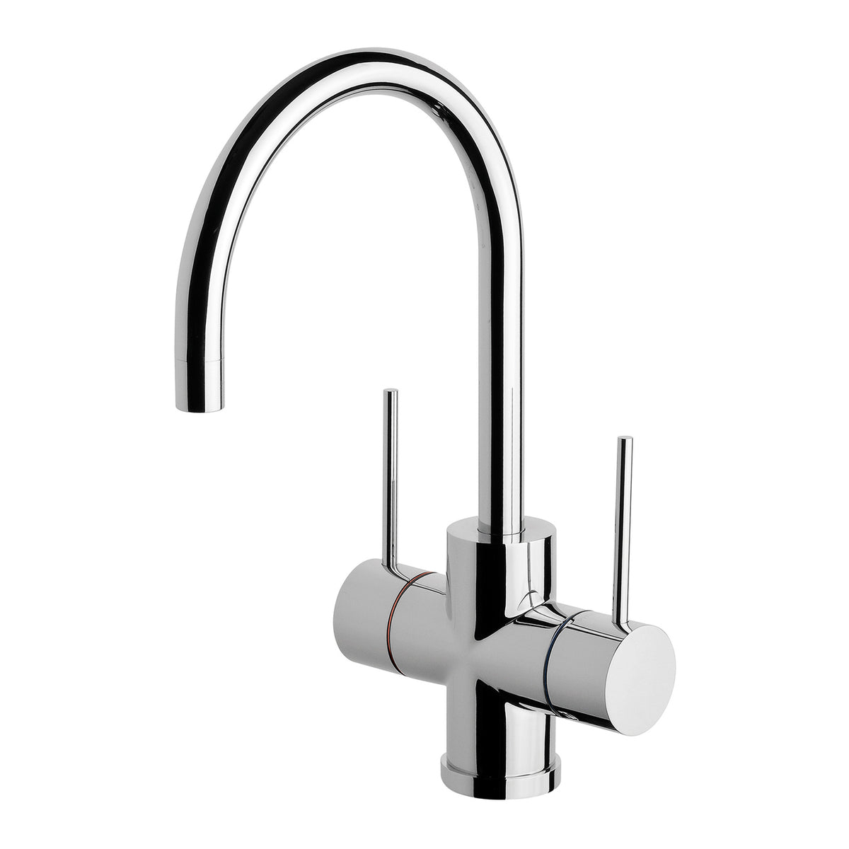 Phoenix Vivid Slimline Twin Handle Sink Mixer 160mm Gooseneck, Chrome