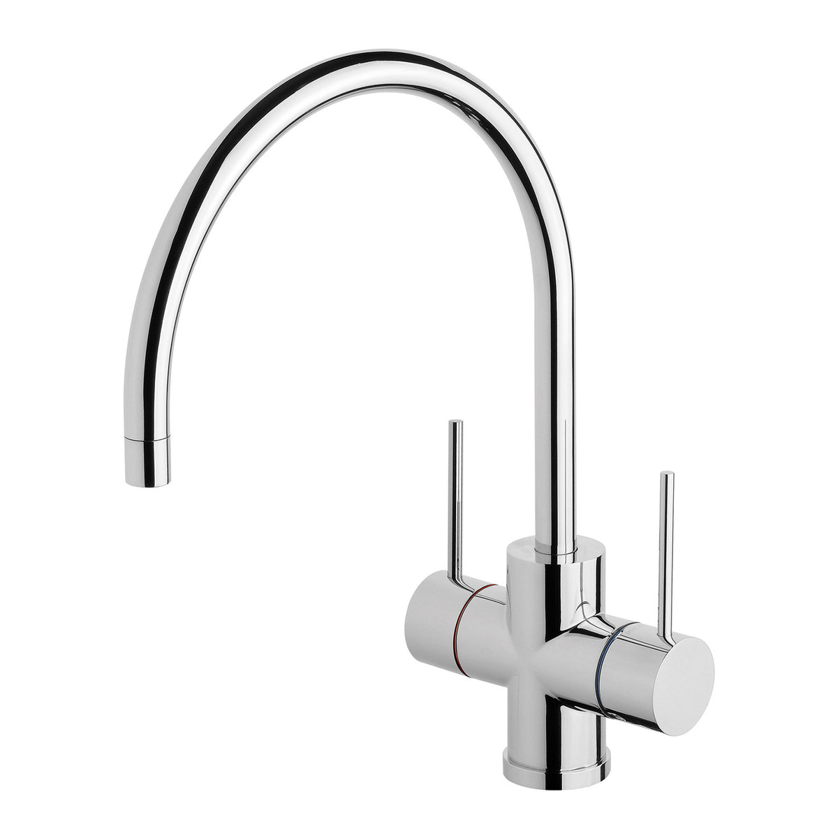 Phoenix Vivid Slimline Twin Handle Sink Mixer 220mm Gooseneck, Chrome