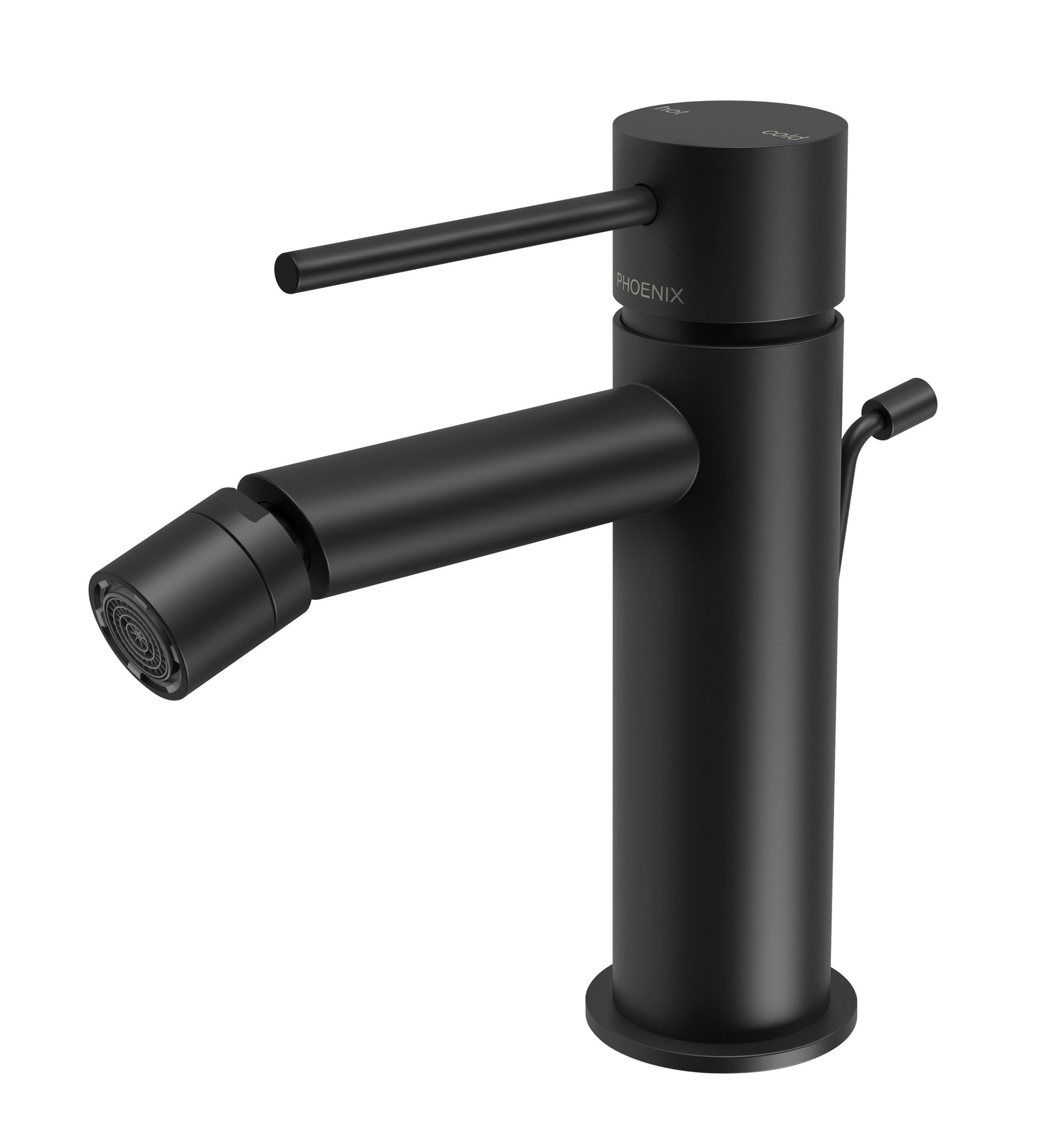 Phoenix Vivid Slimline Bidet Mixer with Pop-Up Waste, Matte Black