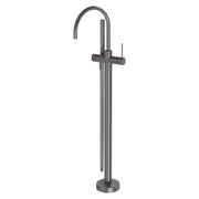 Phoenix Vivid Slimline Floor Mounted Bath Mixer with Hand Shower, Brushed Carbon
