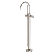 Phoenix Vivid Slimline Floor Mounted Bath Mixer with Hand Shower, Brushed Nickel