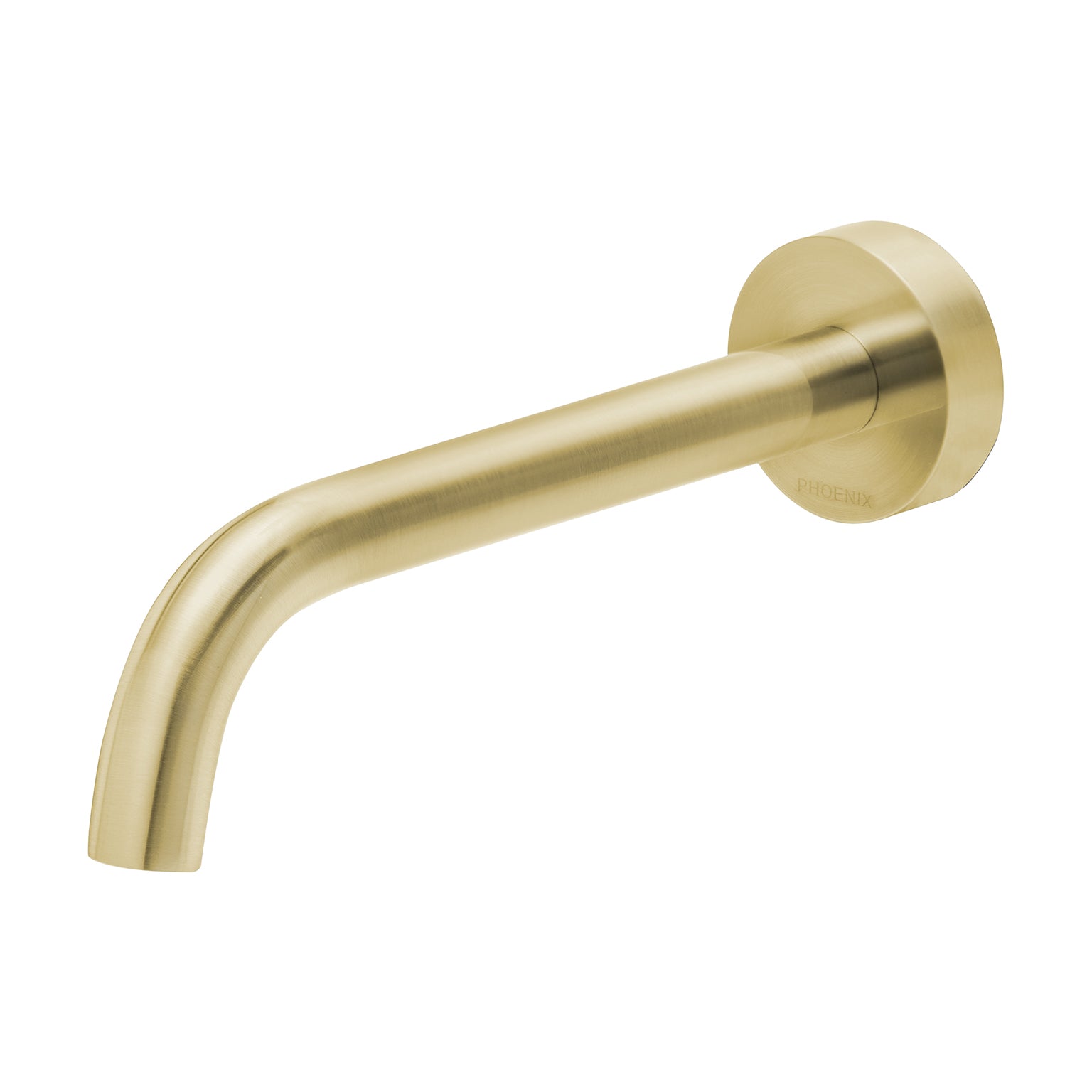 Phoenix Vivid Slimline Wall Bath Outlet 180mm Curved, Brushed Gold