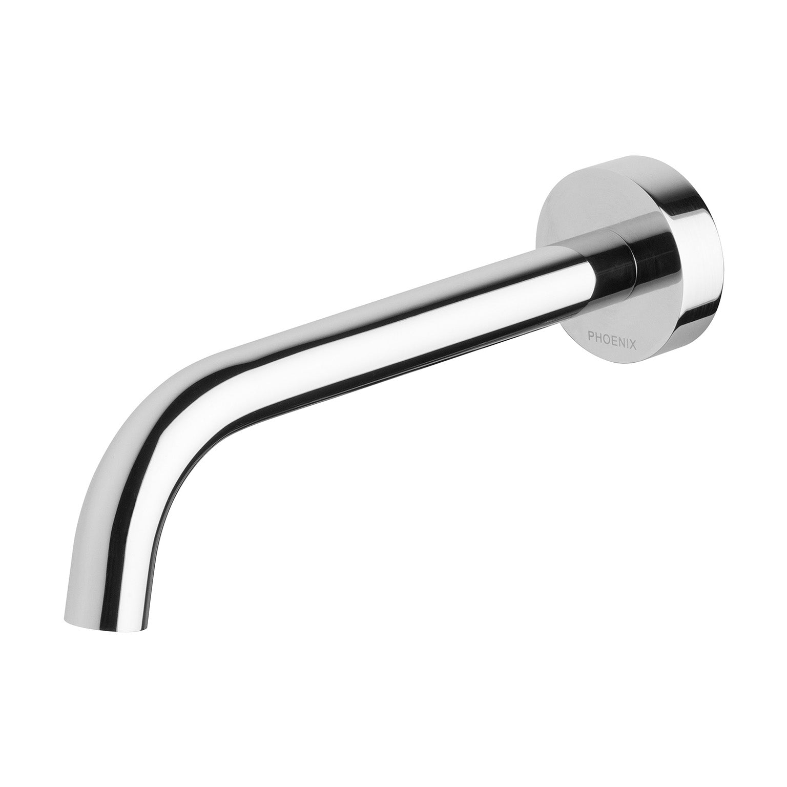 Phoenix Vivid Slimline Wall Bath Outlet 180mm Curved, Chrome