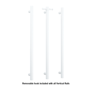 Thermogroup Thermorail Straight/Round 12Volt Vertical Bar 900x142x100mm 26Watts With Optional Hook, Matt White