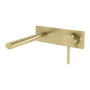 Phoenix Vivid Slimline Oval SwitchMix Wall Basin / Bath Mixer Set 175mm, Brushed Gold