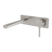 Phoenix Vivid Slimline Oval SwitchMix Wall Basin / Bath Mixer Set 175mm Fit-Off Kit, Brushed Nickel