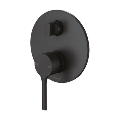 Phoenix Vivid Slimline Oval SwitchMix Shower / Bath Diverter Mixer (Complete Kit), Matte Black