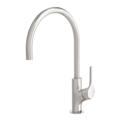 Phoenix Vivid Slimline Oval Sink Mixer 220mm Gooseneck - Lead Free, Brushed Nickel