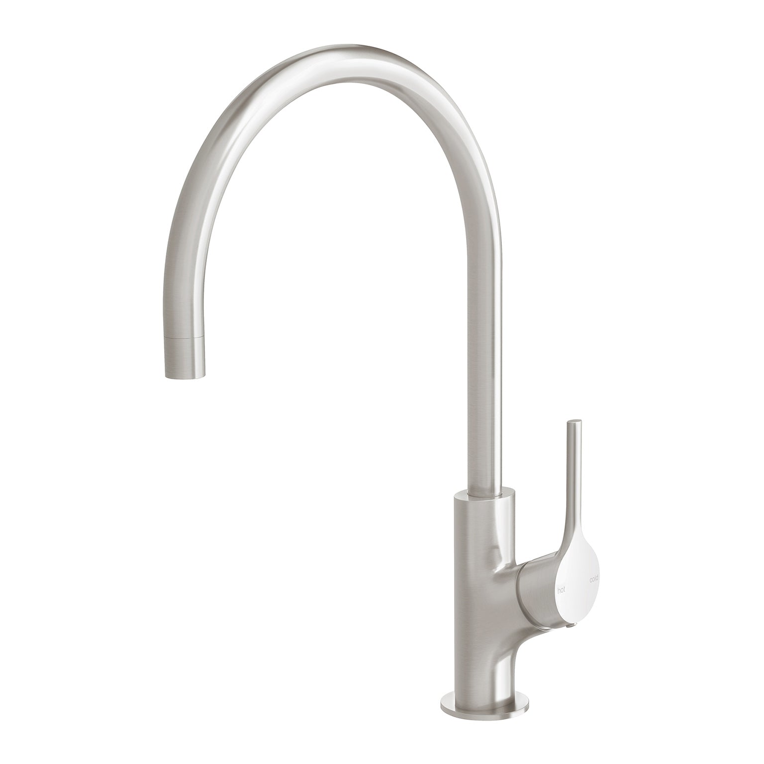 Phoenix Vivid Slimline Oval Sink Mixer 220mm Gooseneck, Brushed Nickel