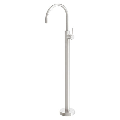 Phoenix Vivid Slimline Oval Floor Mounted Bath Mixer, Brushed Nickel