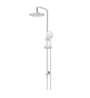 Meir Round Combination Shower Rail 200mm Rose, Three Function Hand Shower, Polished Chrome