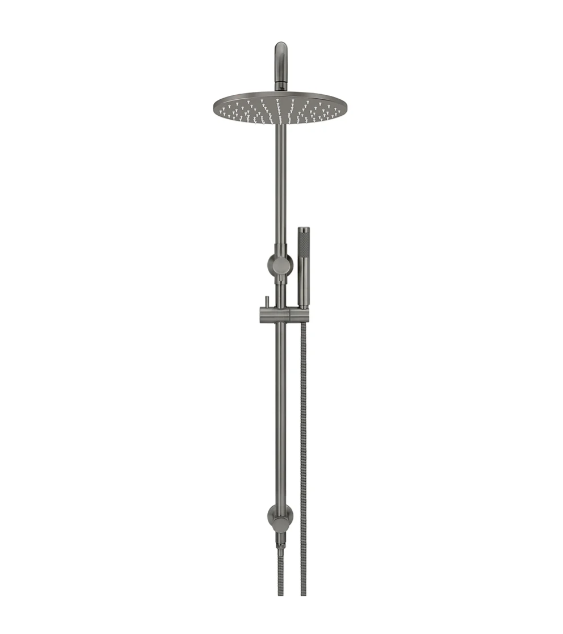Meir Round Combination Shower Rail, 300mm Rose, Single Function Hand Shower, Shadow