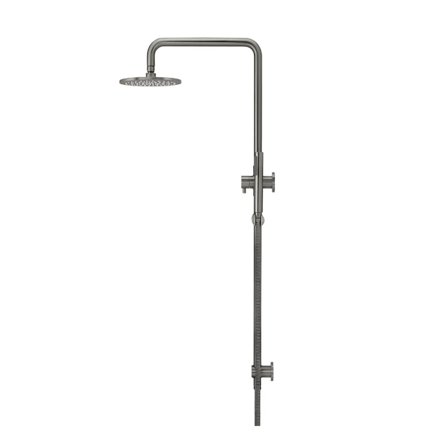 Meir Round Combination Shower Rail 200mm Rose, Single Function Hand Shower, Shadow