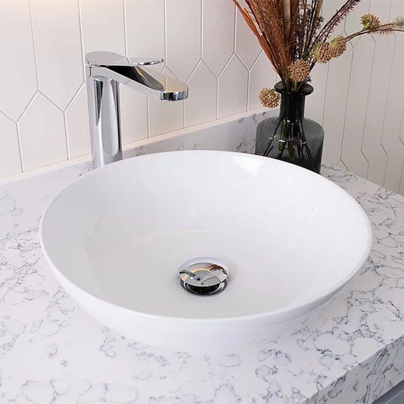 ADP Circuit Ceramic Above Counter Basin - Matte White - Ideal Bathroom CentreTOPCCIR400MW