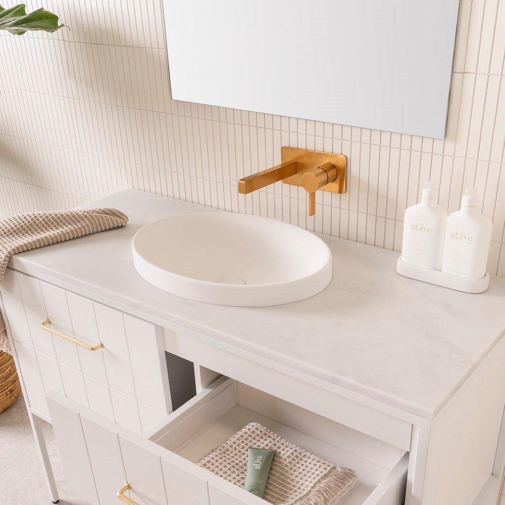 ADP Dignity Solid Surface Semi Inset Basin - Matte White - Ideal Bathroom CentreTOPTDIG5037 - TS