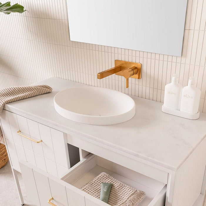 ADP Dignity Solid Surface Semi Inset Basin - Matte White - Ideal Bathroom CentreTOPTDIG5037 - TS