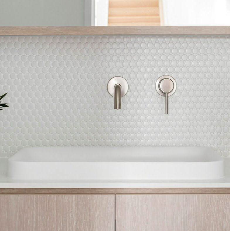 Adp Semi Inset ADP Faith Solid Surface Semi Inset Basin, Matte White – Ideal Bathroom ...