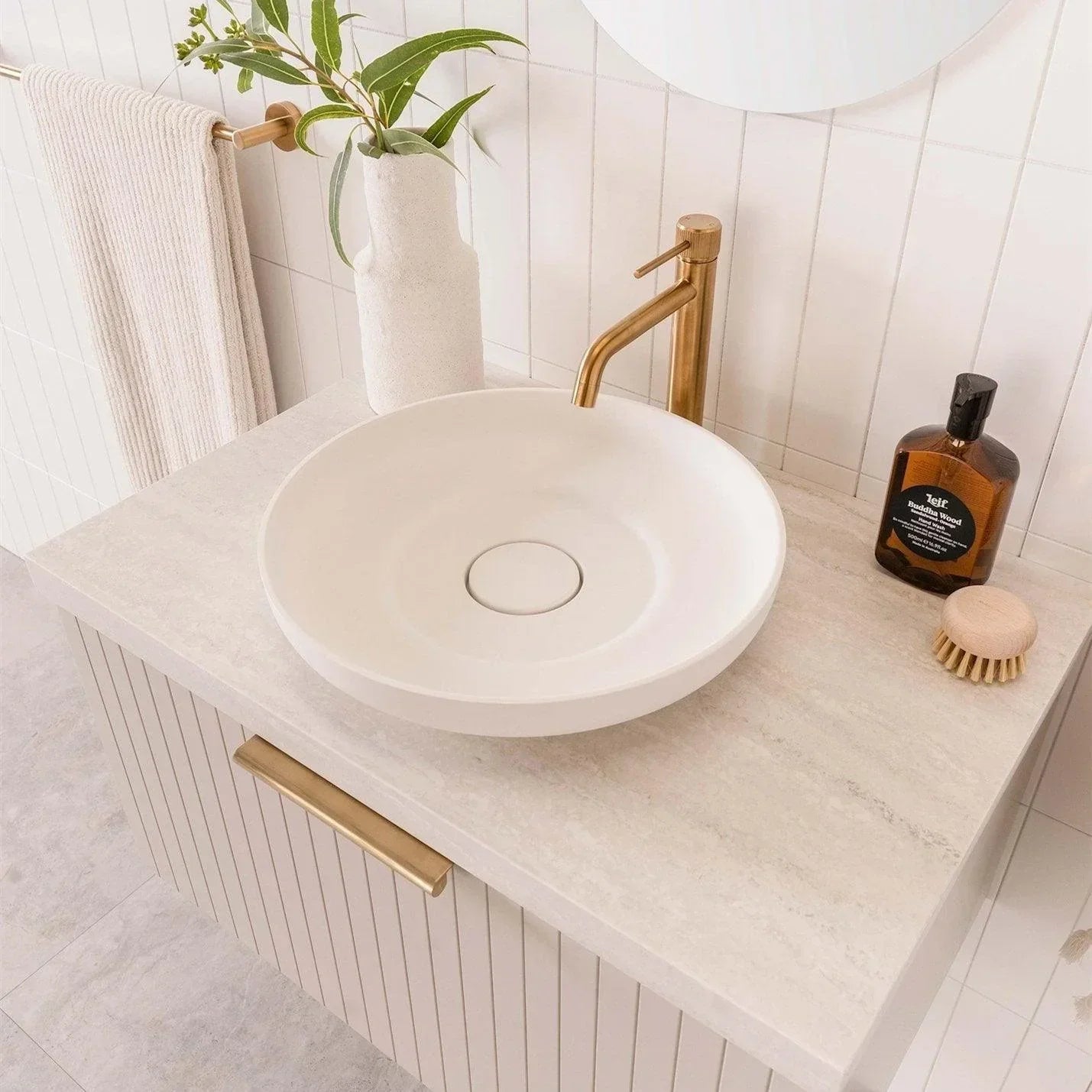 ADP Flume Ceramic Above Counter Basin Matte White - Ideal Bathroom CentreTOPPFLU400WM
