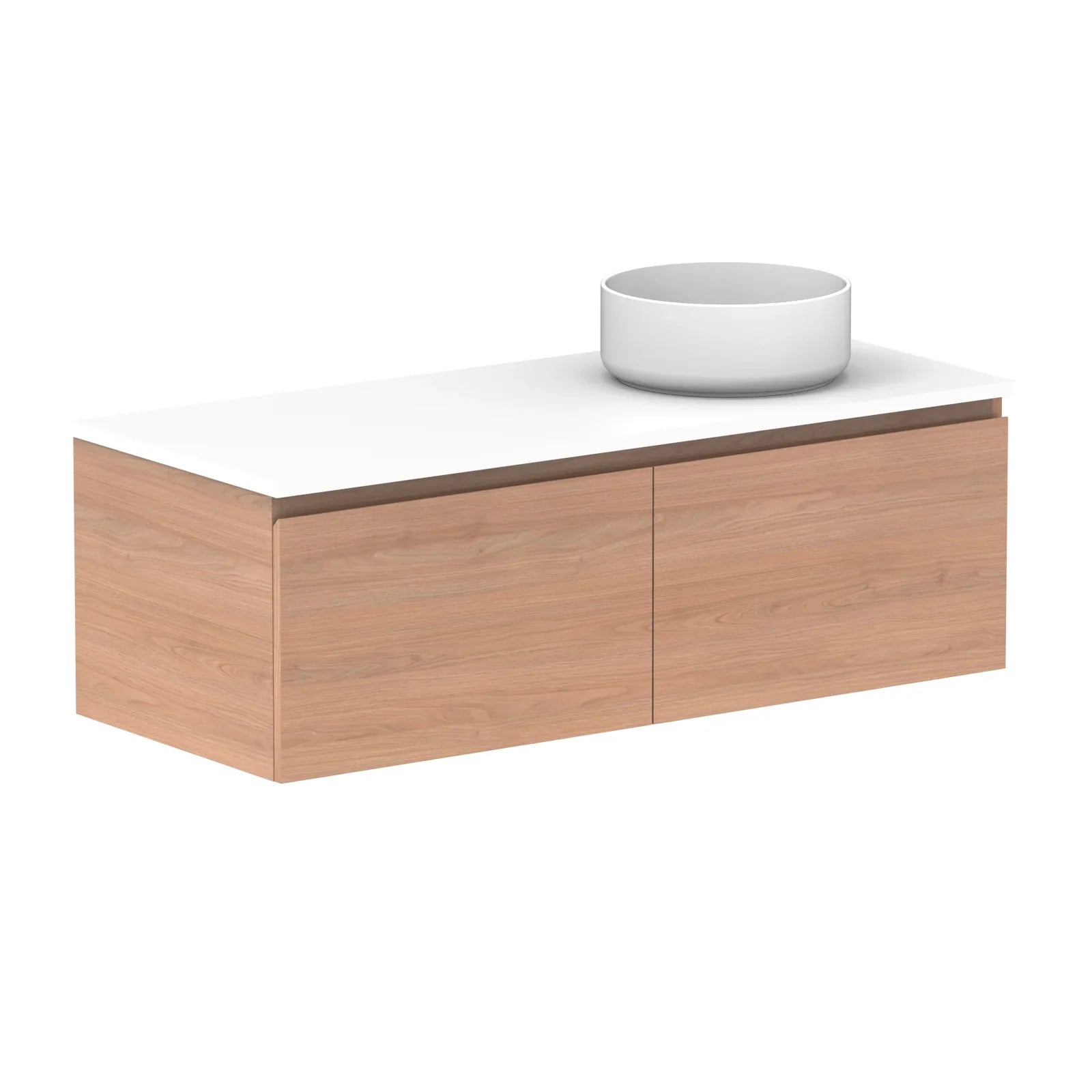 ADP Glacier Benchtop Slim Wall Hung Vanity All Drawer - Ideal Bathroom CentreGLLFAS1200WHRCP1200mmRight Hand BasinLite Fresh White Interior