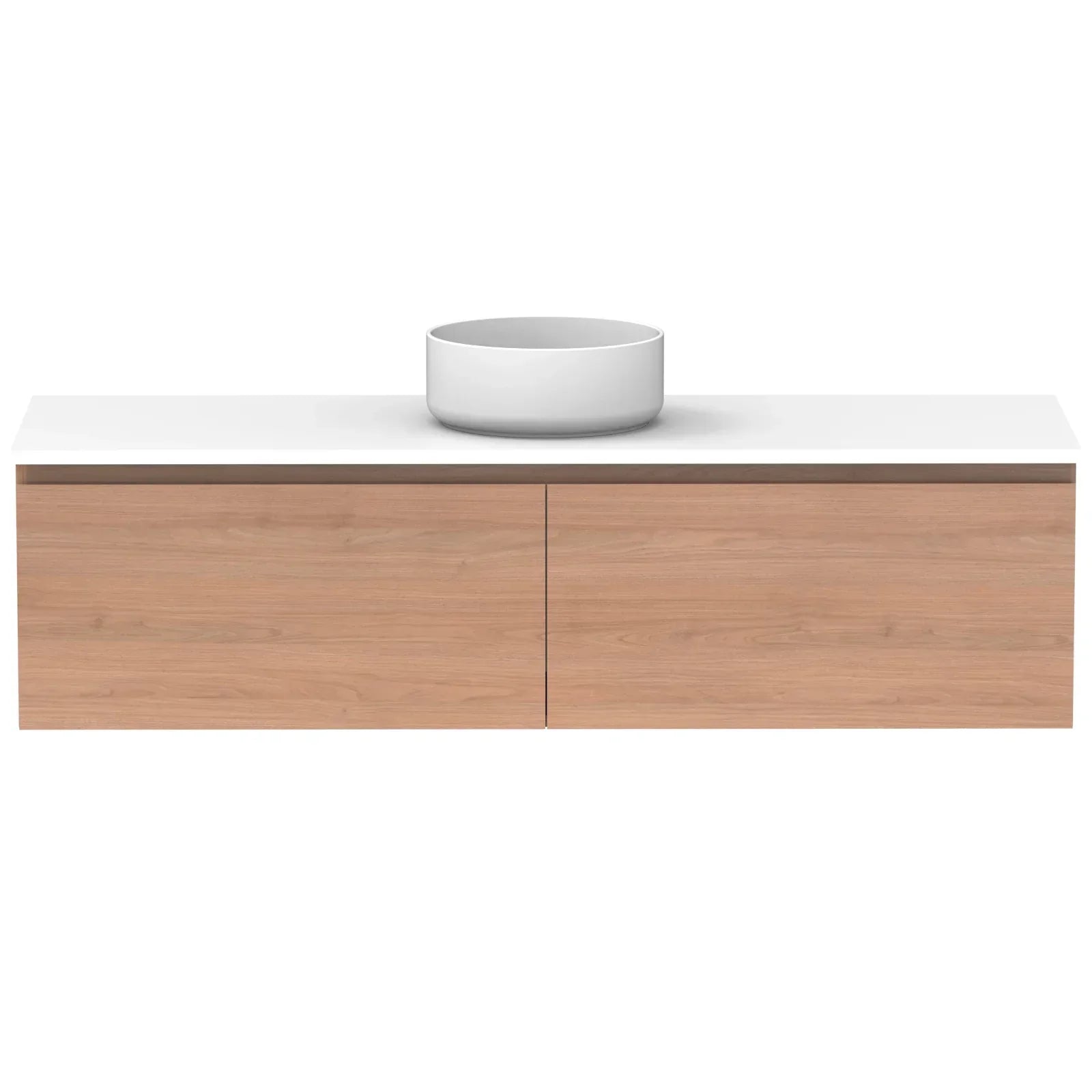ADP Glacier All Drawer Slim Wall Hung Vanity - 1500mm / Stone Benchtop / Centre Bowl