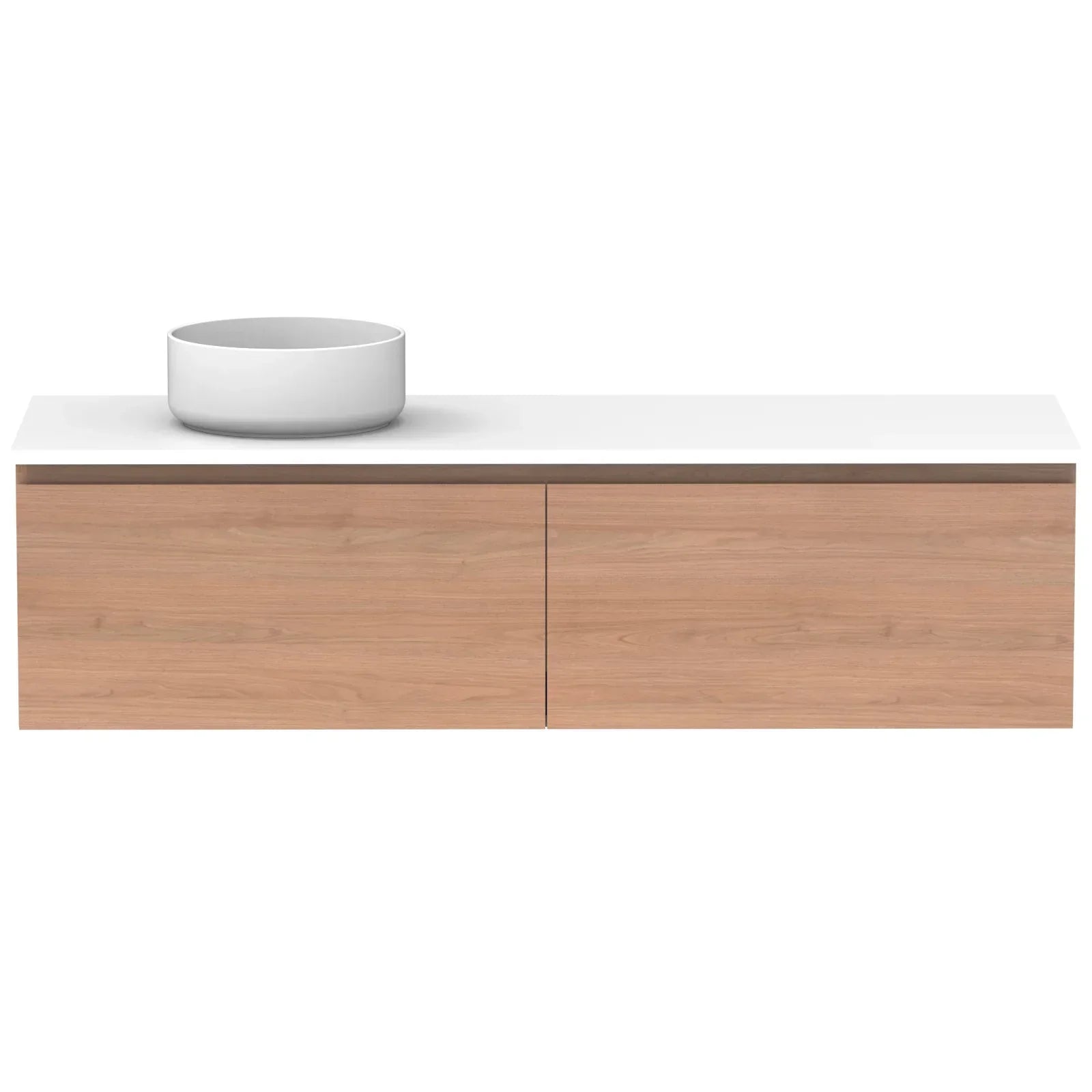 ADP Glacier All Drawer Slim Wall Hung Vanity - 1500mm / Stone Benchtop / Left Hand Bowl
