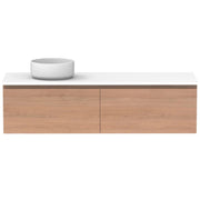 ADP Glacier All Drawer Slim Wall Hung Vanity - 1500mm / Stone Benchtop / Left Hand Bowl