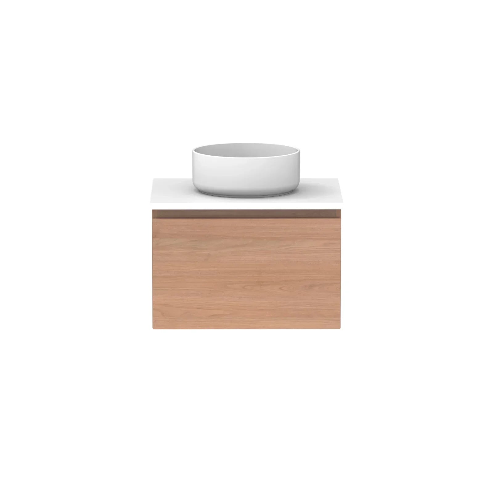 ADP Glacier All Drawer Slim Wall Hung Vanity - 600mm / Stone Benchtop / Centre Bowl