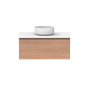 ADP Glacier All Drawer Slim Wall Hung Vanity - 900mm / Stone Benchtop / Centre Bowl