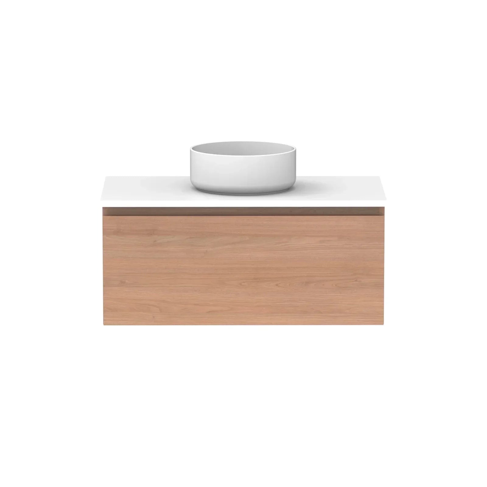 ADP Glacier All Drawer Slim Wall Hung Vanity - 900mm / Stone Benchtop / Centre Bowl