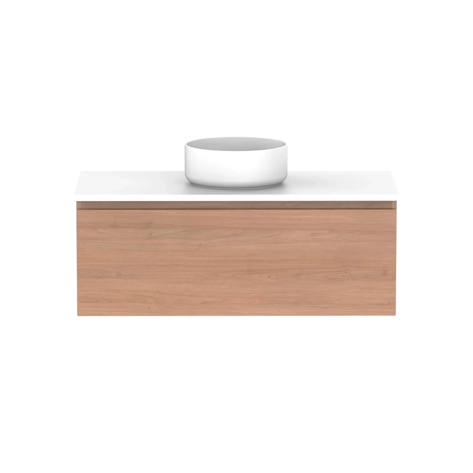 ADP Glacier All Drawer Slim Wall Hung Vanity - 1050mm / Stone Benchtop / Centre Bowl